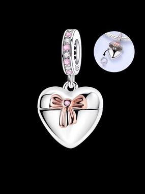 Sterling Silver Heart Charm Bracelet - Silver